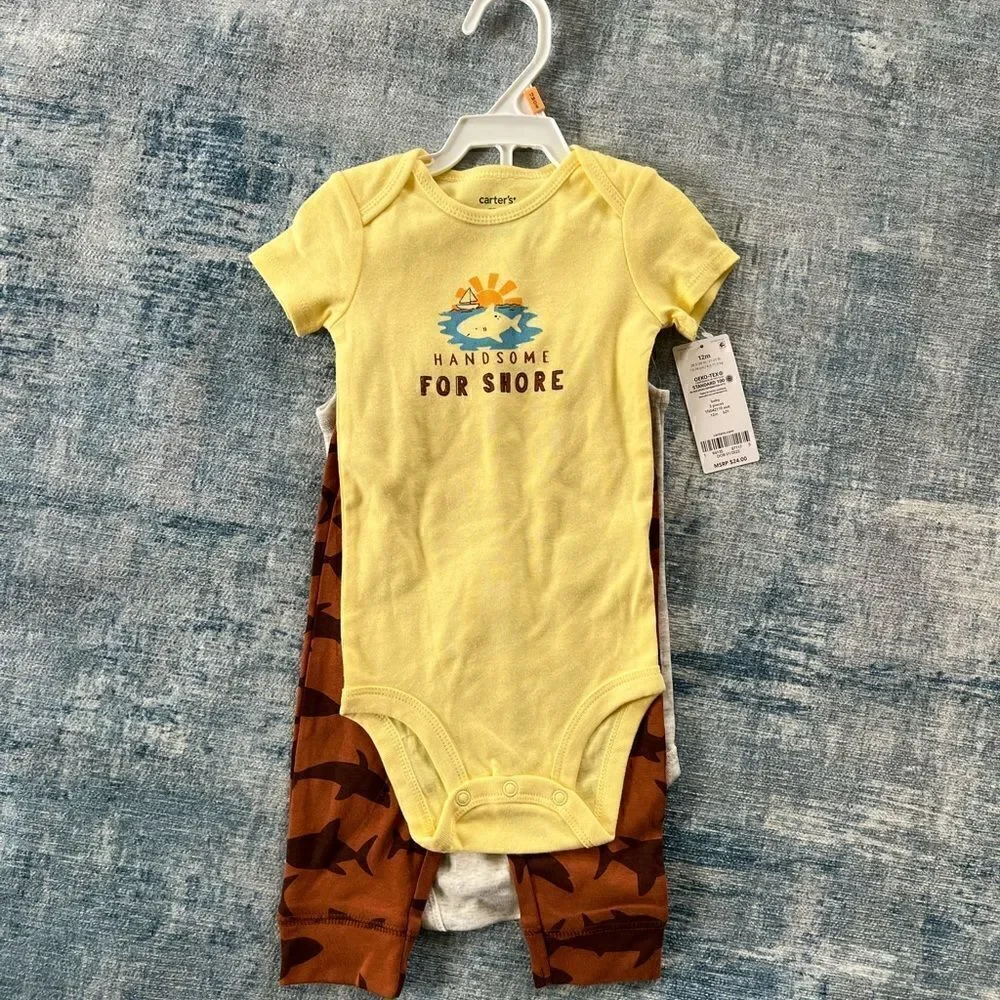 NWT! Carter's Shark 3 Piece Set 12 Months